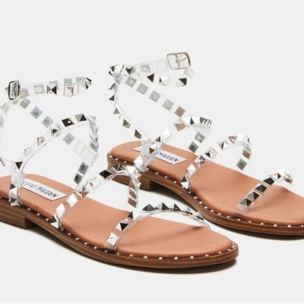 Steve Madden Silver Tan Gladiator Sandals